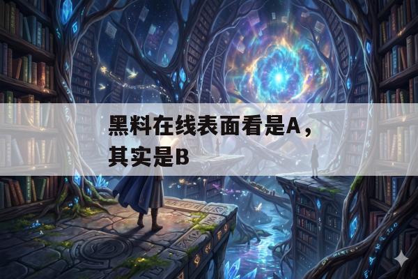 黑料在线表面看是A，其实是B